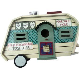 Retro Vintage Look Trailer Motorhome Camper Birdhouse Garden Decor 10"